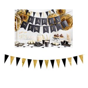 FLG12 Baner zastavice Mix 215x13cm, Zlatno-crne