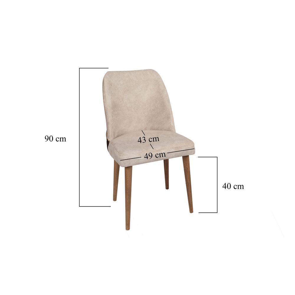 Nova 071 V2 Cream Walnut Chair Set (2 Pieces) slika 8