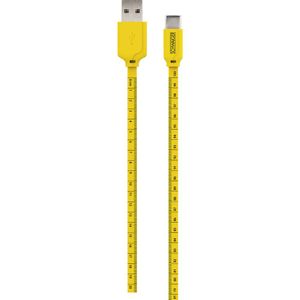 Schwaiger USB kabel USB 2.0 USB-A utikač, USB-C® utikač 1.20 m crna, žuta s oznakom po metru WKC10 511