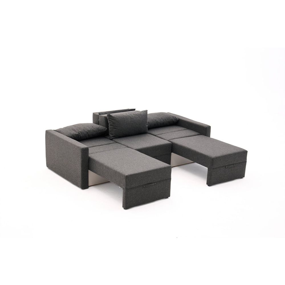 Krevetna sofa u kutu Saros – smeđa slika 8