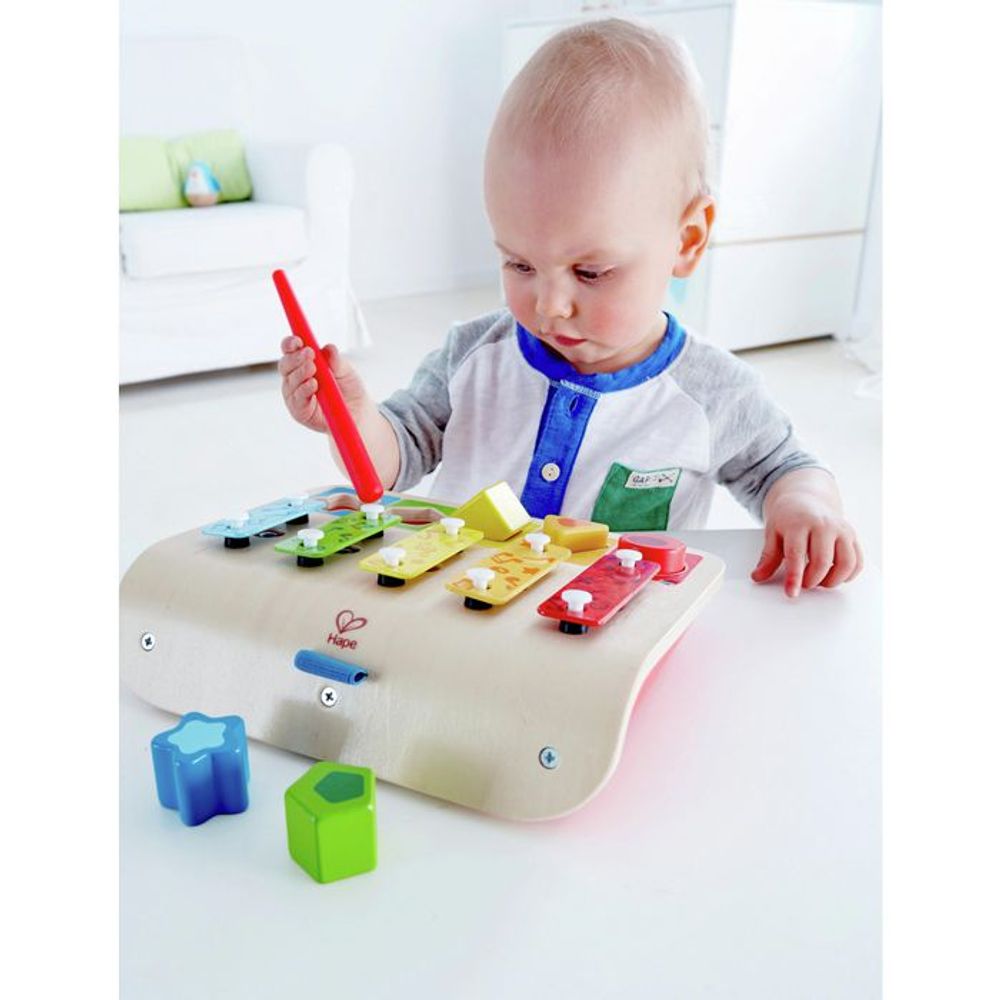 Hape Edukativni drveni ksilofon sa sorterom oblika slika 5