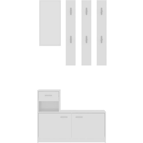 Set za hodnik visoki sjaj bijeli 100 x 25 x 76,5 cm od iverice slika 11
