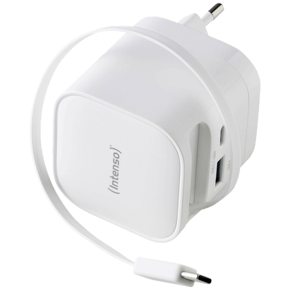 (Intenso) Punjač kučni sa type C kabelom / Power Adapter W65ACIC GaN, 1xUSB-A, 1xUCB-C, 65W slika 2