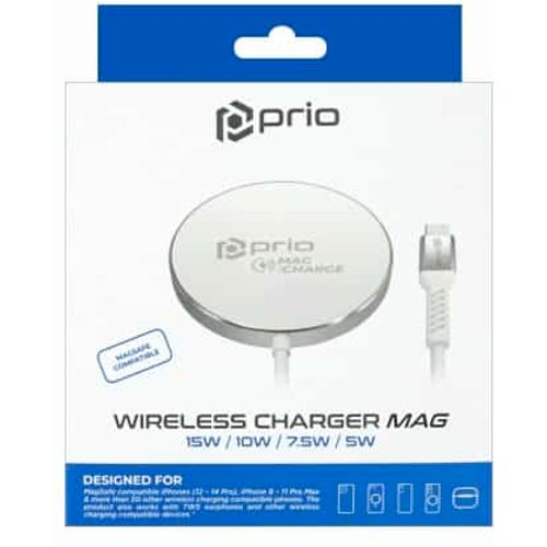 PRIO 15W bežični punjač MagSafe (USB C) srebrni slika 5