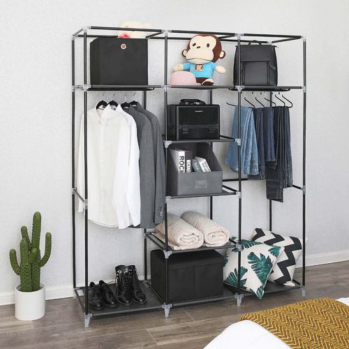 SONGMICS RYG12G canvas wardrobe, gray slika 8