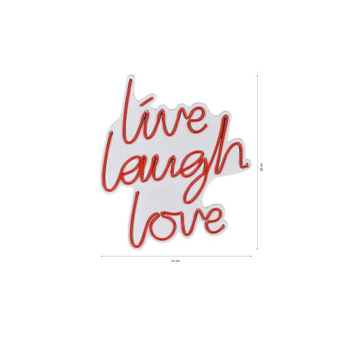 Wallity Ukrasna plastična LED rasvjeta, Live Laugh Love - Red slika 8