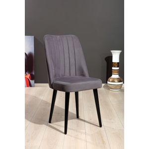Set od 4 Polo Stolice - Siva sa Crnim Nogama