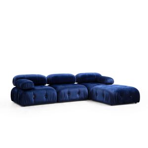 Ugaona Sofa Bubble Velvet Blue L1-O1-1R-PUF