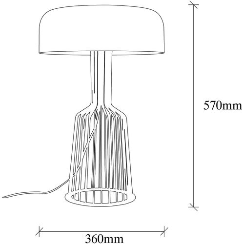 Opviq Stolna lampa STYLE, metalna crno- zlatna promjer 36 cm, visina 57 cm, duljina kabla 200 cm, 2 x E27 40 W, Fellini - MR-123 slika 5