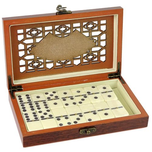 Društvena igra Domino u drvenoj kutiji 28 komada slika 2