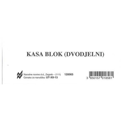 XII-13 KASA BLOK (DVODJELNI); Blok 100 listova, 10 x 5 cm slika 2