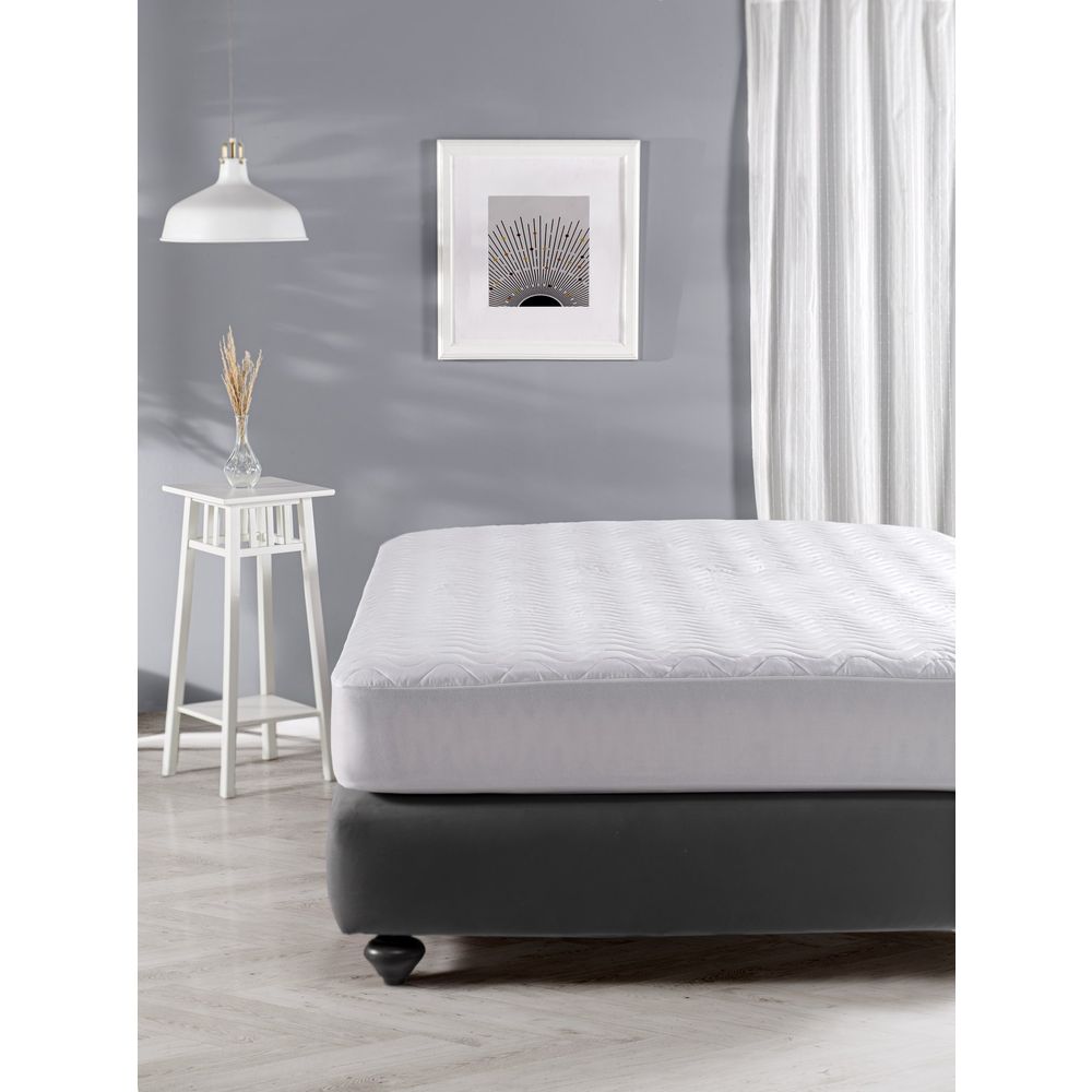 Protektor za krevet Quilted Fitted Alez (90 x 200) Bijeli, Jednostruki slika 2