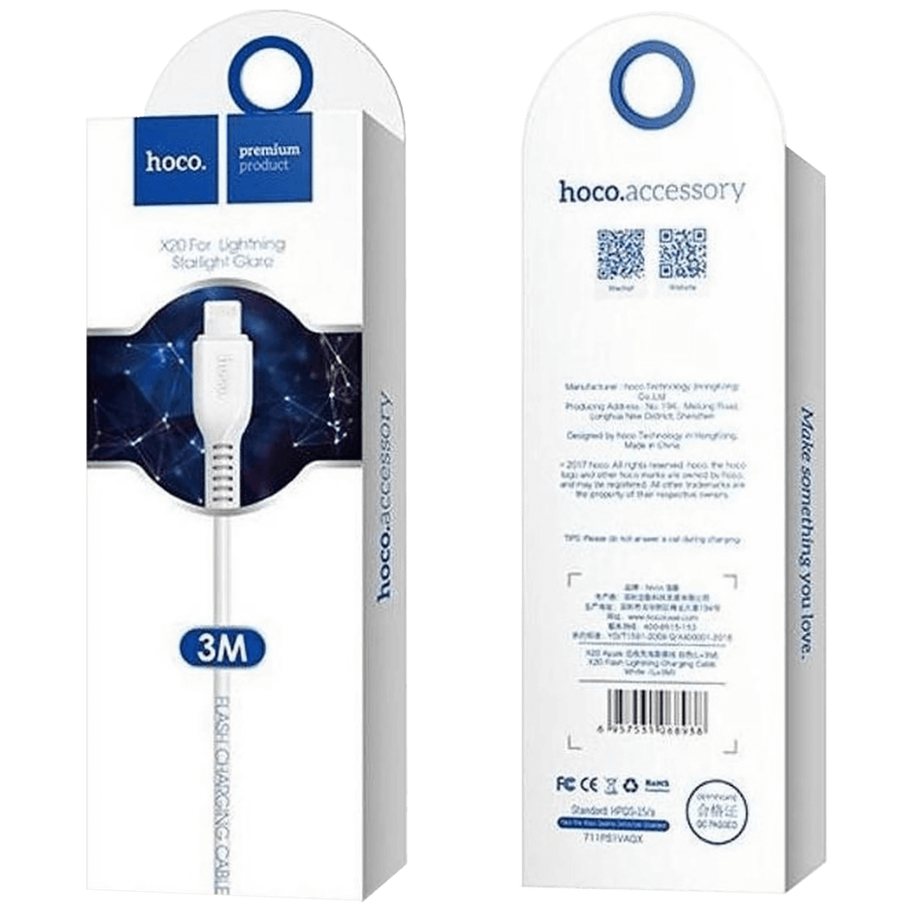 hoco. USB kabl za iPhone , Lightning kabl, dužina 3 met. - X20 Flash Lightning 3m slika 2