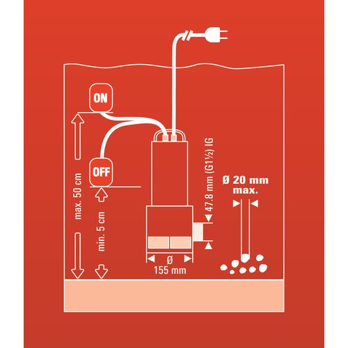 Einhell Potopna pumpa za prljavu vodu GC-DP 1020 N slika 4