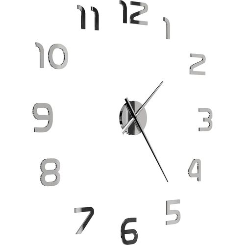 3D zidni sat moderni dizajn 100 cm XXL srebrni slika 7