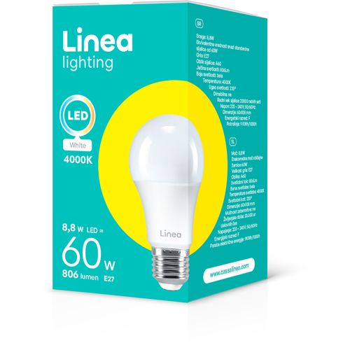 Linea LED sijalica 8,8W(60W) A60 806Lm E27 4000K slika 2