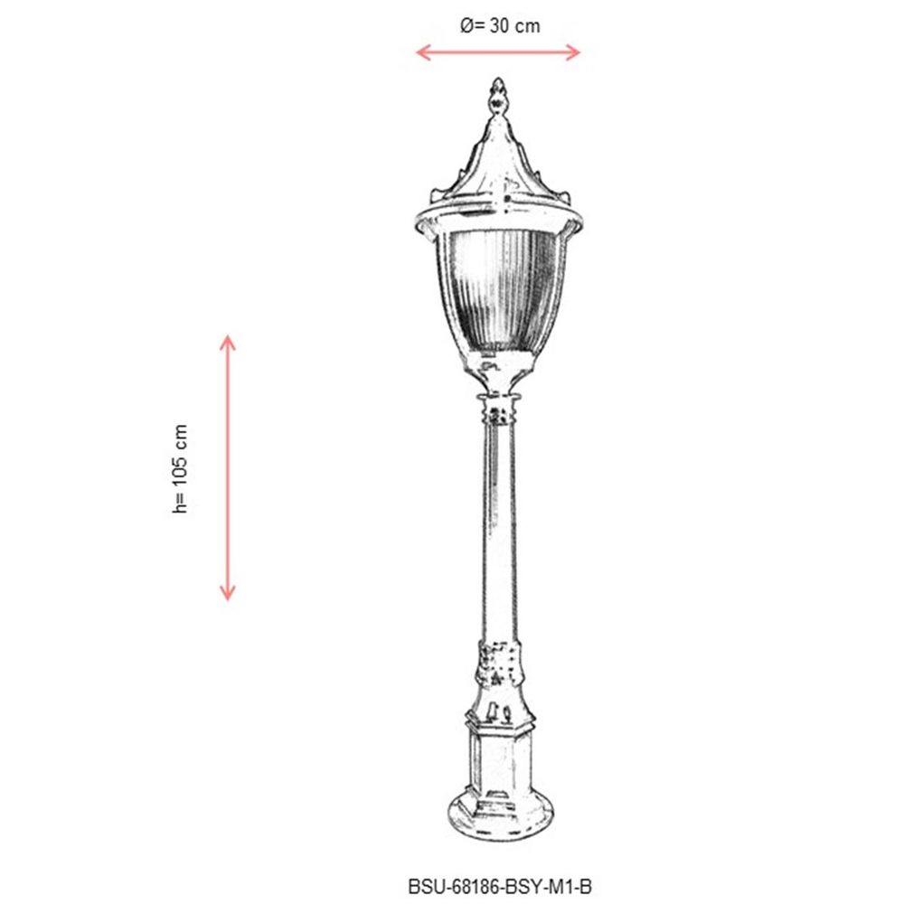BSU-68186-BSY-M1-B Crna Spoljašnja Podna Lampa slika 3