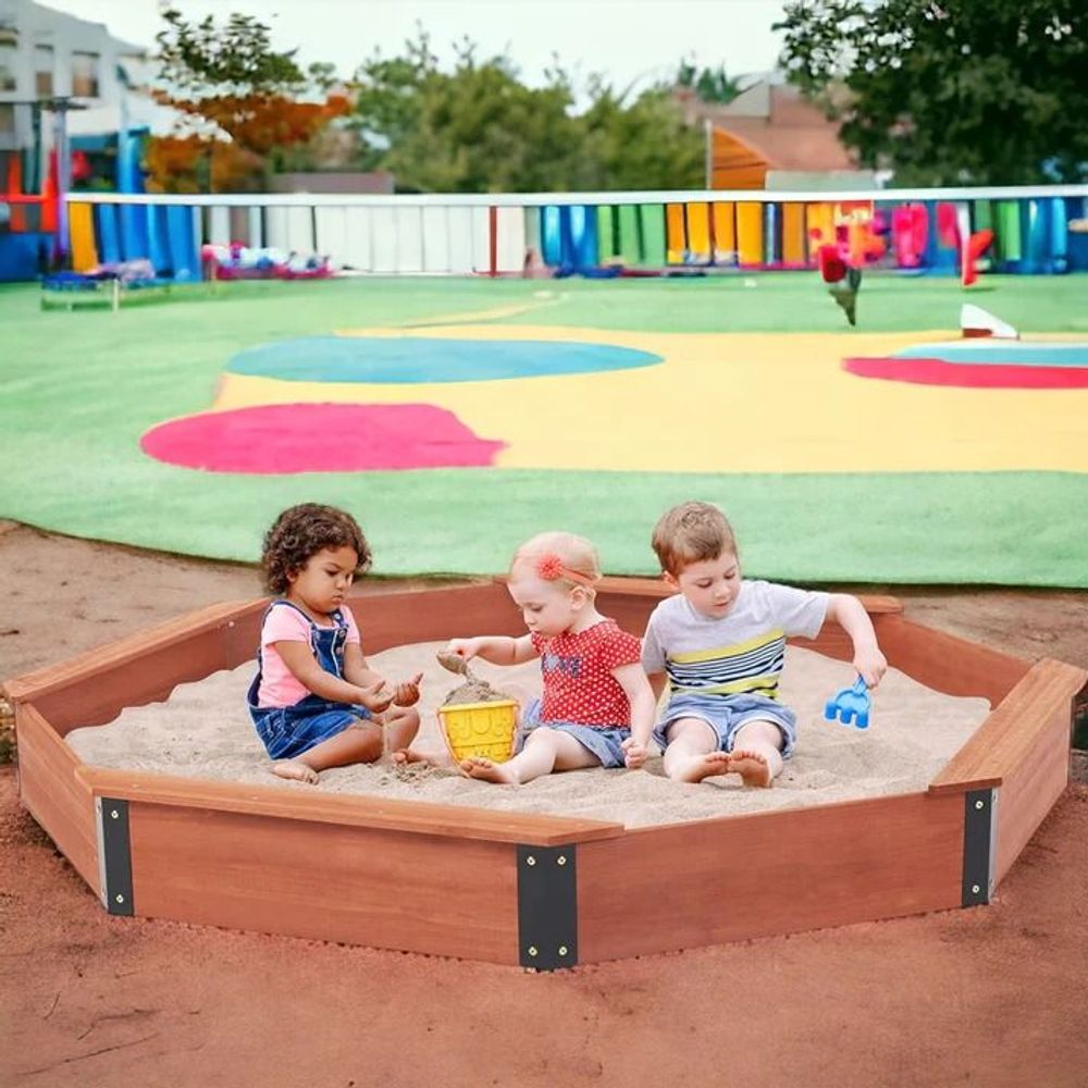 Kinder Home Drveni pješčanik sa vodootpornom navlakom Octagon, 198cm slika 7