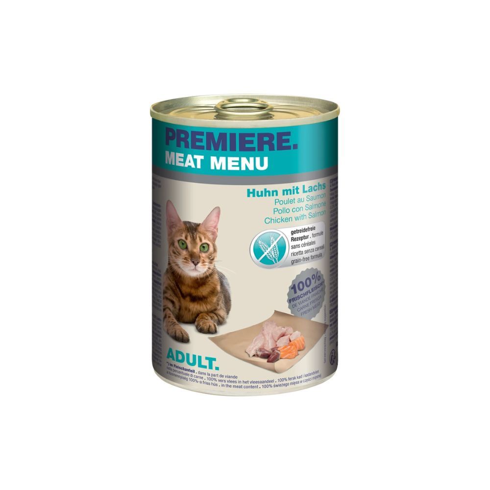 Premiere Cat Meat Menu Adult piletina i losos 400 g konzerva slika 1