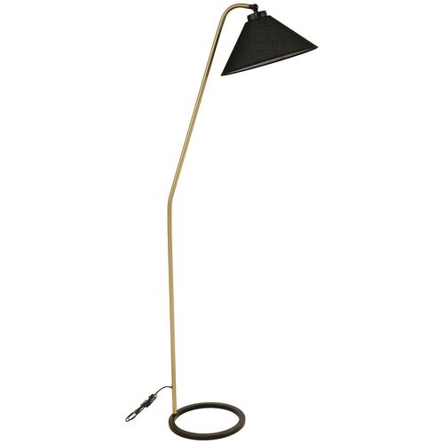 Delta Eskitme Lambader Hasır Siyah Abajurlu Black Floor Lamp slika 2