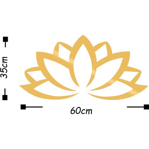 Wallity Metalna zidna dekoracija, Lotus Flower 2 - Gold slika 3