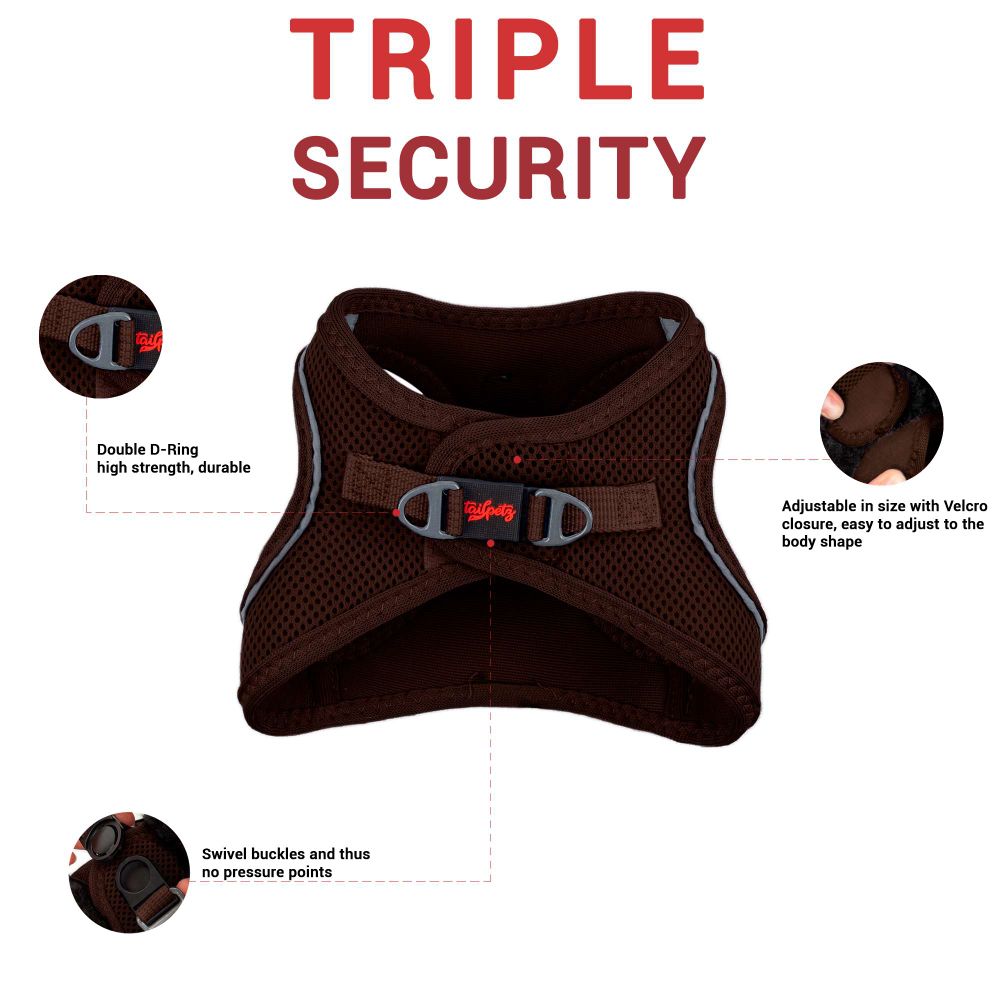 Dog harness Air-Mesh, colour: brown slika 13