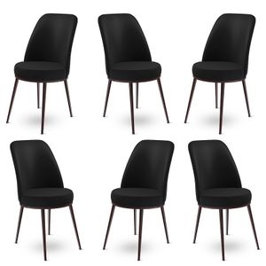 Dexa - Crna i Smeđa Stolica Set (6 Komada)
