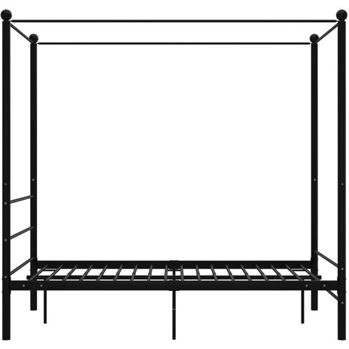 Okvir za krevet s nadstrešnicom crni metalni 120 x 200 cm slika 3