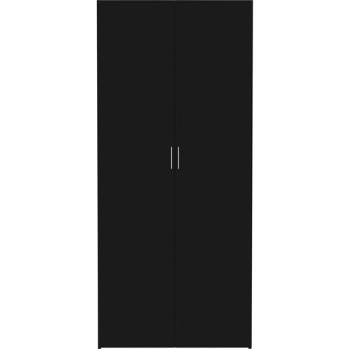 Ormarić za pohranu crni 80 x 35,5 x 180 cm od iverice slika 49