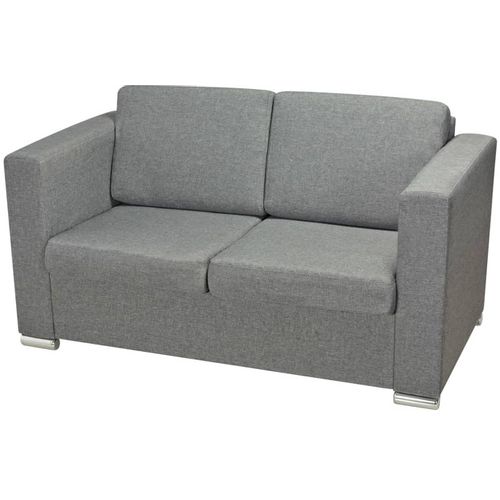 Trodijelni set sofa od tkanine svijetlosivi slika 57