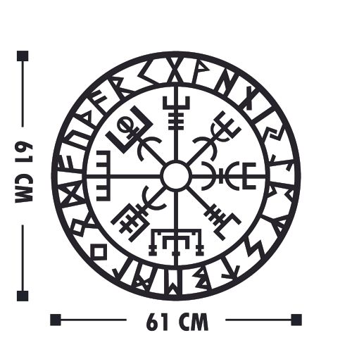 Wallity Metalna zidna dekoracija, Vegvisir 2 slika 3