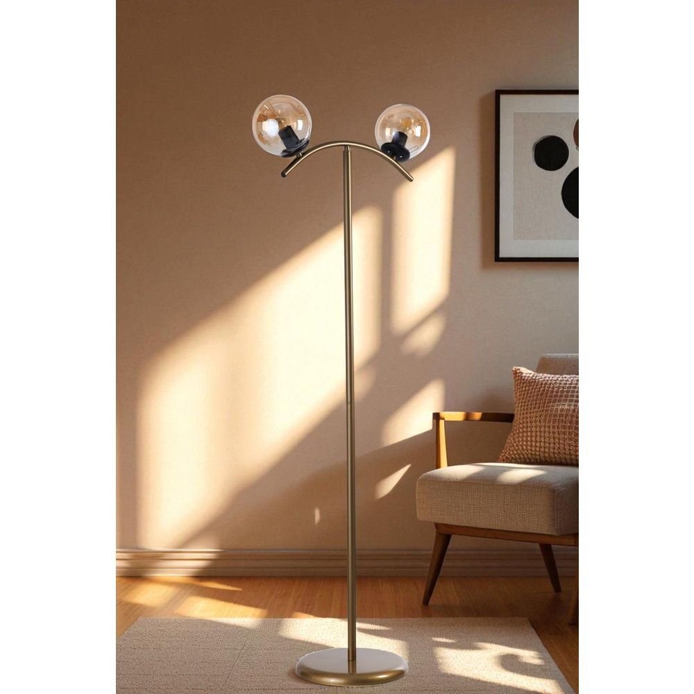 Opviq Podna lampa 916, med, zlatna slika 1
