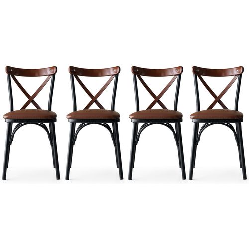 Ekol - 1332 V4 Brown Chair Set (4 Pieces) slika 1