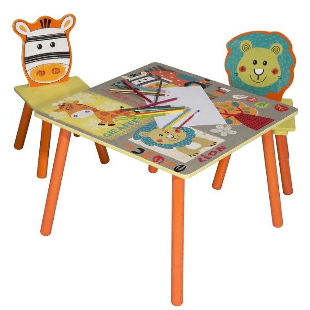 Kinder Home Dječiji drveni sto sa dvije stolice Kid Safari slika 4