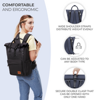 Kinderkraft ruksak za mame MOONPACK CONFETTI, denim