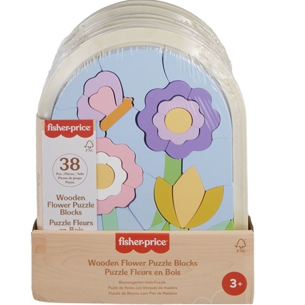 Fisher Price HXT97 Drvena slagalica Wooden Flower 38kom slika 1