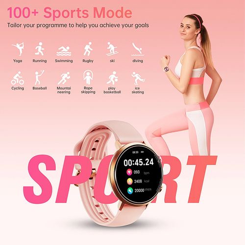 Oukitel BT60 pink Smart Watch ženski 230mAh/Heart rate/SpO2/Blood Pressure/Voice-Assist/Acceler slika 3