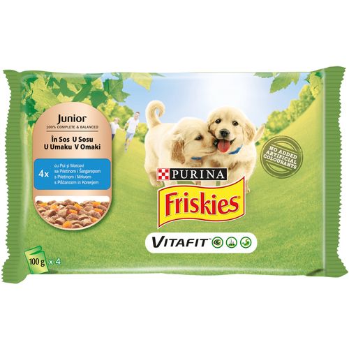 Friskies Junior mokra hrana za pse s piletinom i mrkvom u umaku  4 x 100g slika 1