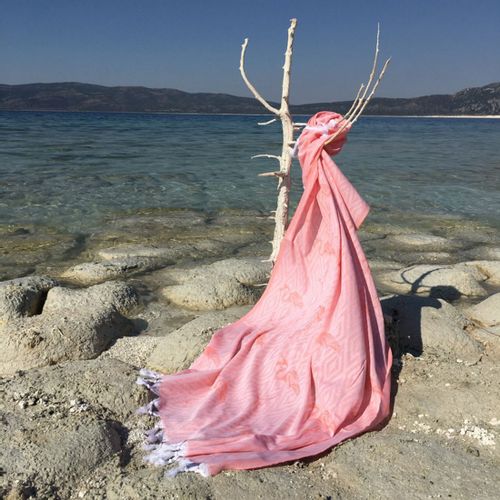 Flamingo - Peškir za plažu (Fouta) sa motivom lososa slika 2