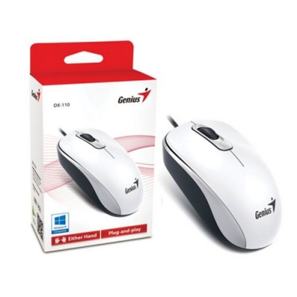 Genius miš DX-110 USB bijeli slika 1