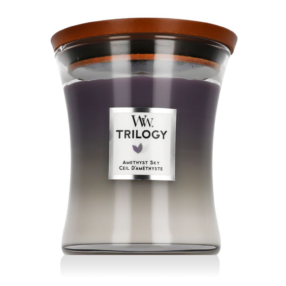 WoodWick Trilogy Medium Hourglass Candles Scented Candle Amethyst Sky 275 g slika 1