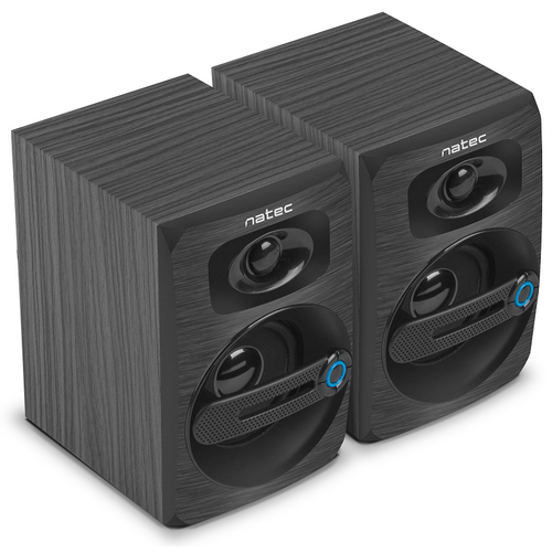 Natec NGL-1641 COUGAR, Stereo Speakers 2.0, 6W RMS, USB power, 3.5mm Connector, Wooden Case, Black slika 3