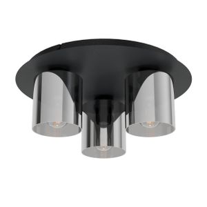 Eglo stropna lampa 'Gorosiba' - crna s crno-prozirnim staklom