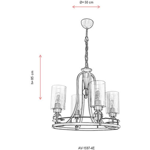 AV-1597-4E Antiquation Chandelier slika 4