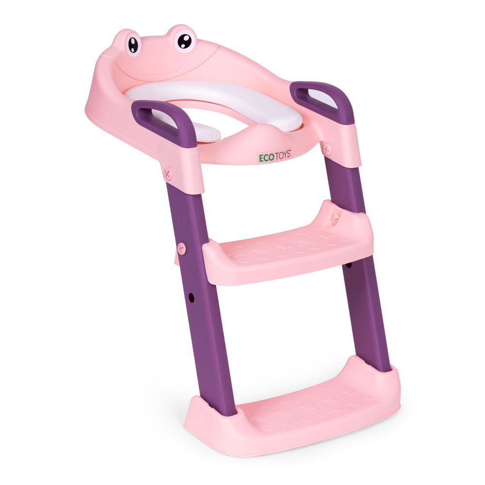 WC daska za djecu sa stepenicama i ljestvama, roza, ECOTOYS slika 3