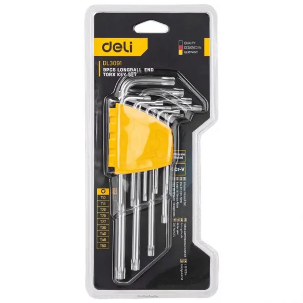 Deli Set dugih torx ključeva T10-T50, 9 kom. EDL3091 slika 2