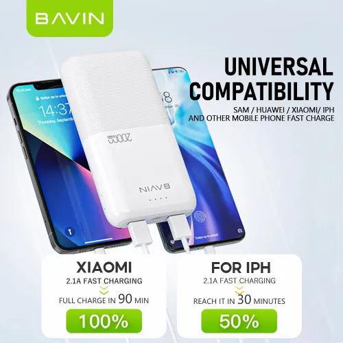 BAVIN Power Bank 20000mAh bela slika 3