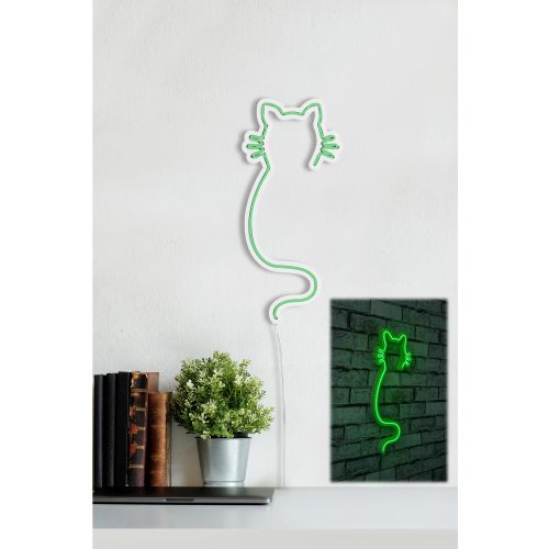 Wallity Ukrasna plastična LED rasvjeta, Cat - Green slika 10