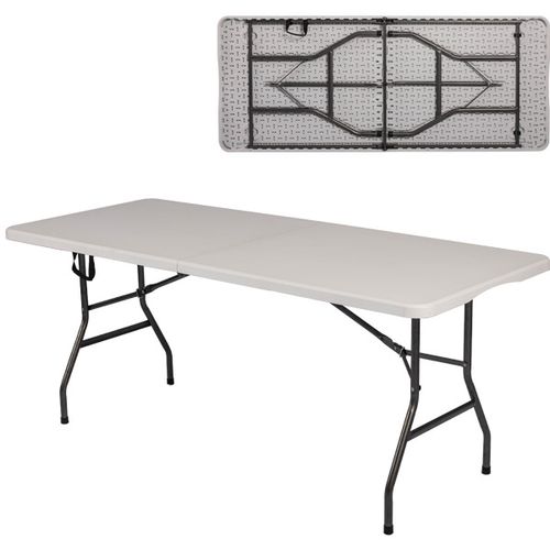 Pivski set - Sklopivi stol (pivski stol) + 2x Sklopiva klupa - Bijela navlaka slika 7