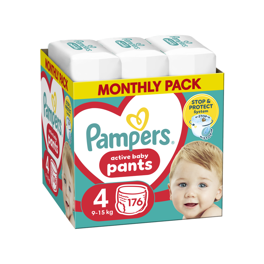 Pampers Active Baby Pants pelene gaćice mjesečno pakovanje slika 1